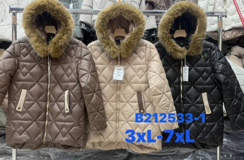 Kurtki damskie zimowe Roz 3XL-7XL, 1 Kolor Paczka 5 szt 